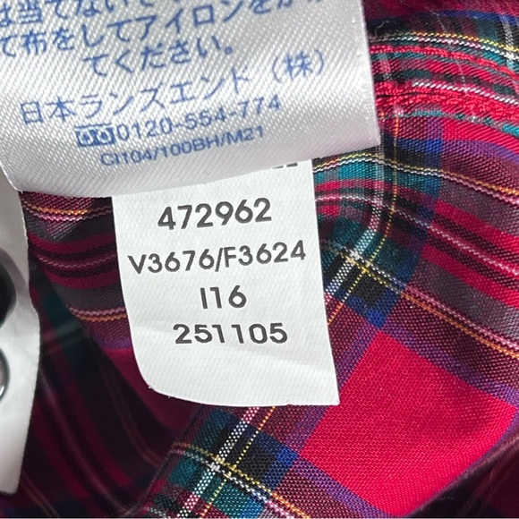 Land’s End Tartan Plaid Popover Size 14 Fall Holiday Classic Casual Long Sleeve - Picture 10 of 15